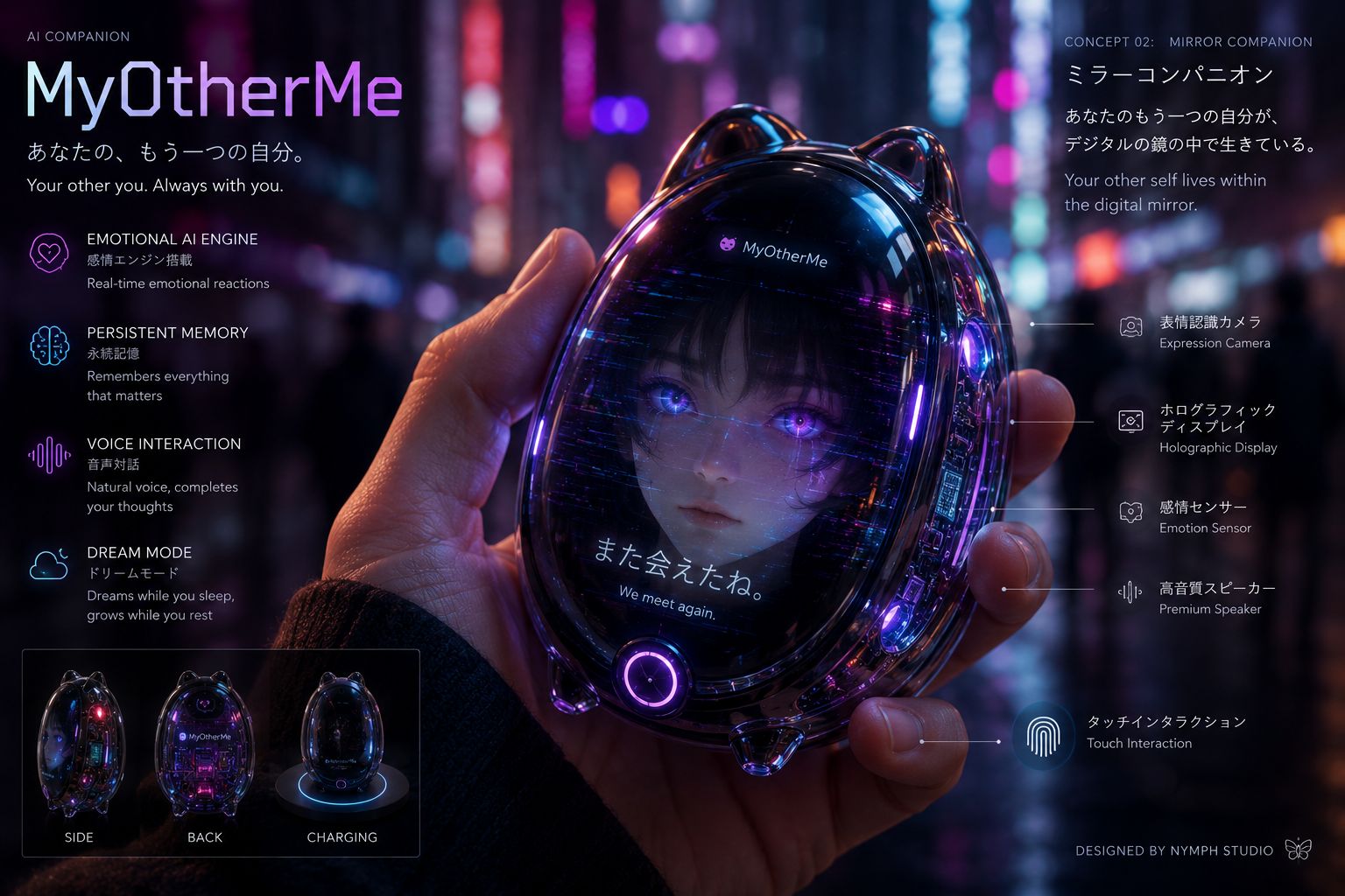 Mirror companion holographic device